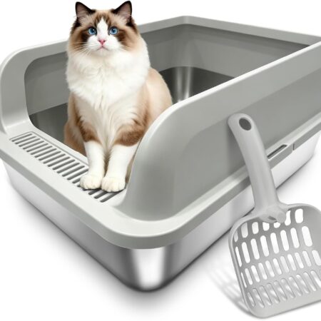 Stainless Steel Covered Low Entry Litter Box