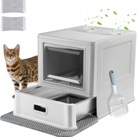 Stainless Steel Enclosed Drawer Litter Box