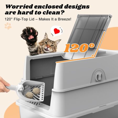 XL Stainless Steel Enclosed Litter Box