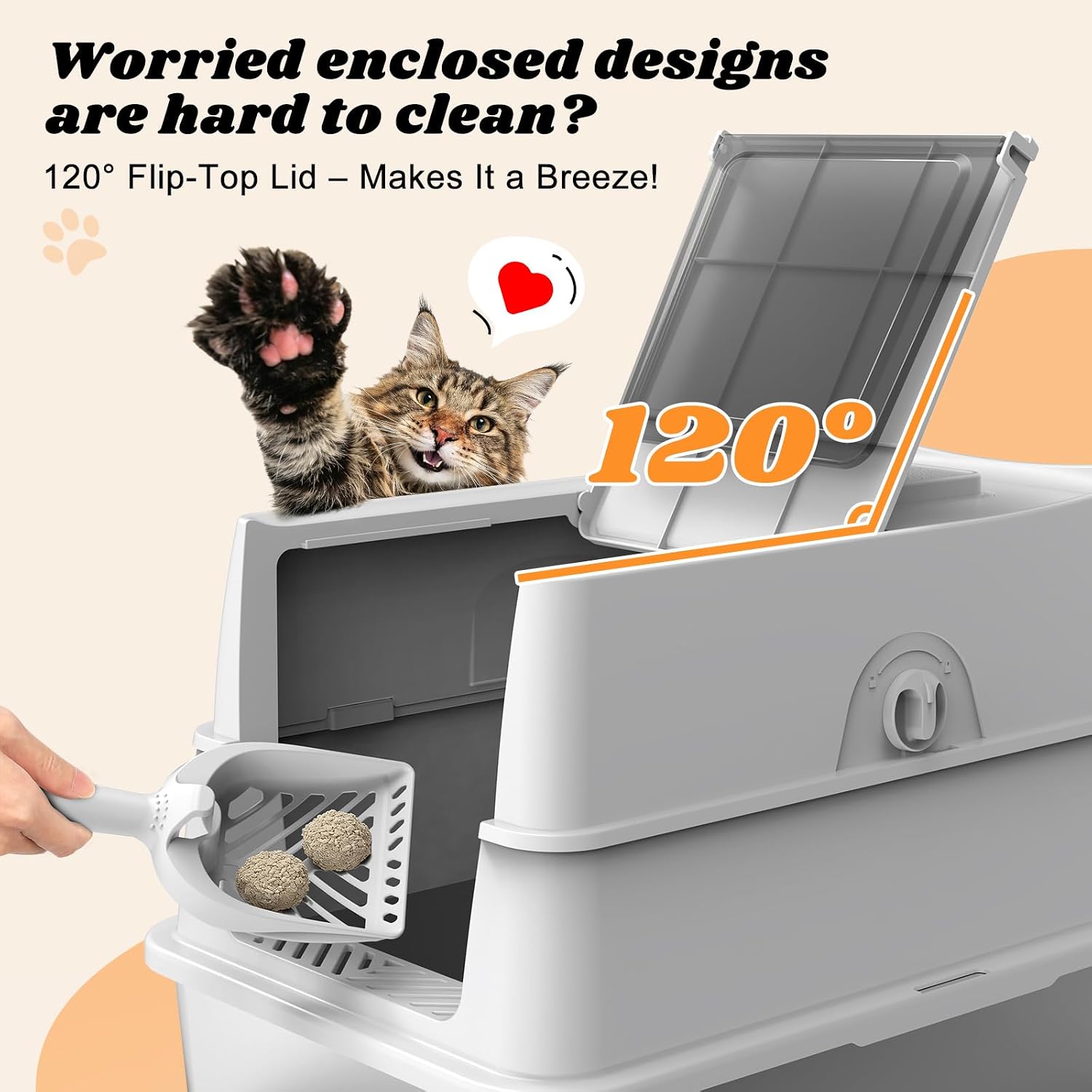 XL Stainless Steel Enclosed Litter Box