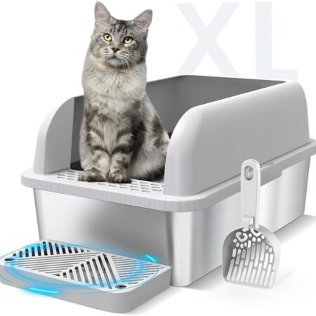 XL Stainless Steel Enclosed Litter Box
