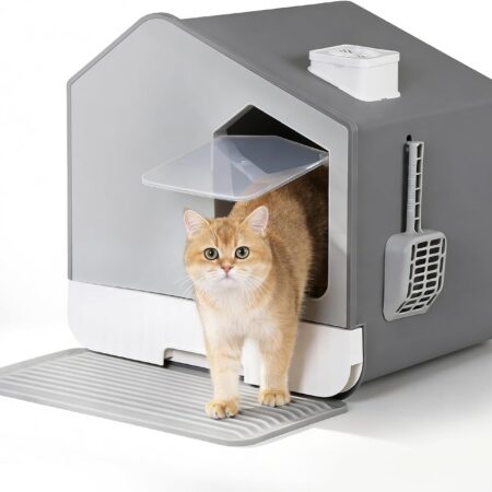 Large Enclosed Litter Box with Mat