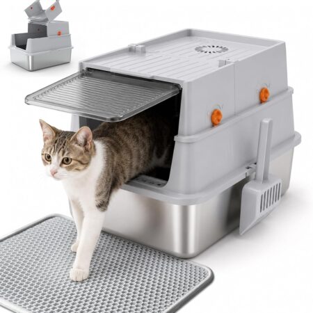 Small Stainless Steel Enclosed Litter Box